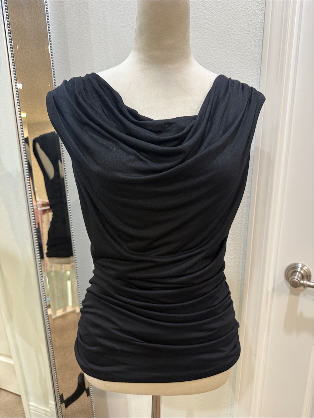 Classiques Entier Black Draped Cowl Neck Top